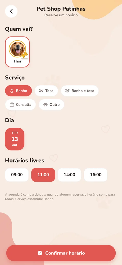Reserva de creche e hotelzinho